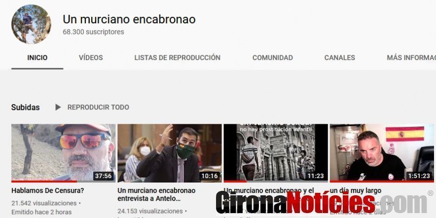 YouTube de ‘Un Murciano Encabronao’ 