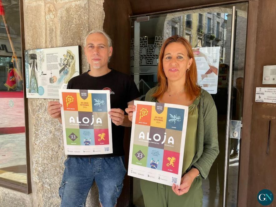 Jordi Rodríguez, membre d'Alma Cubrae i la regidora, Anna Tarafa / Aj.Banyoles 