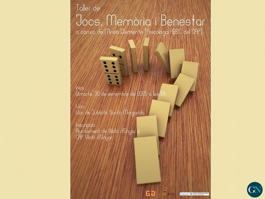 Taller “Jocs, Memòria i Benestar” per a la gent gran  