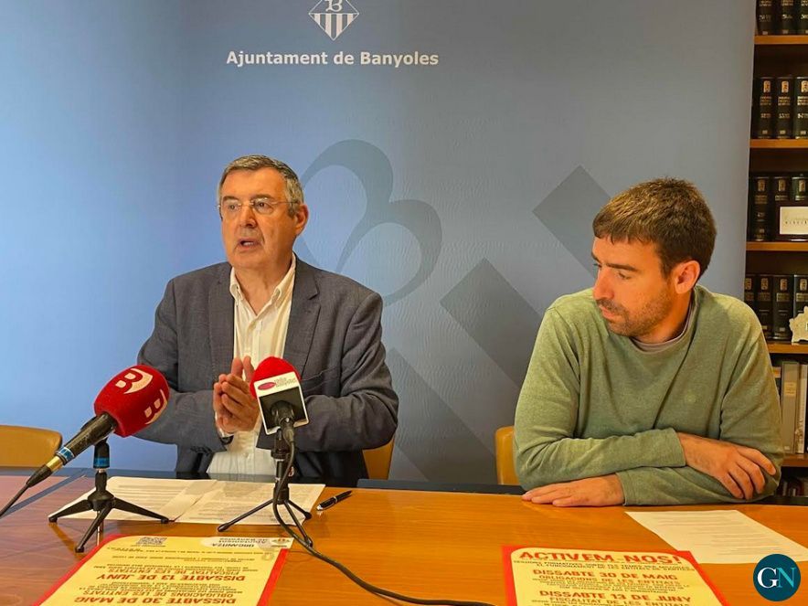 Miquel Noguer, alcalde de Banyoles, i Quim Vila, tècnic d'entitats 
