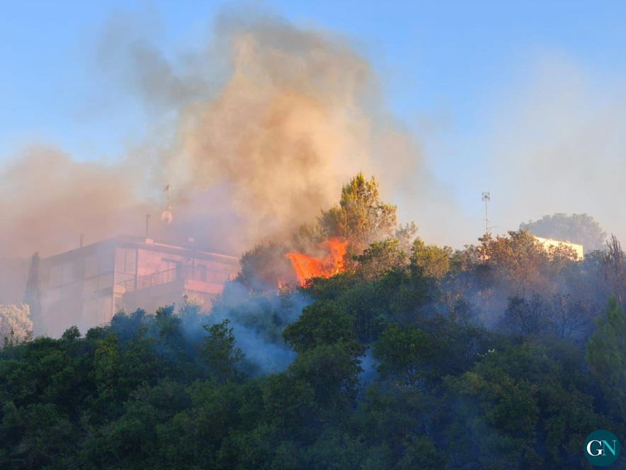 incendi de vegetació al costat del Castell de Sant Ferran 