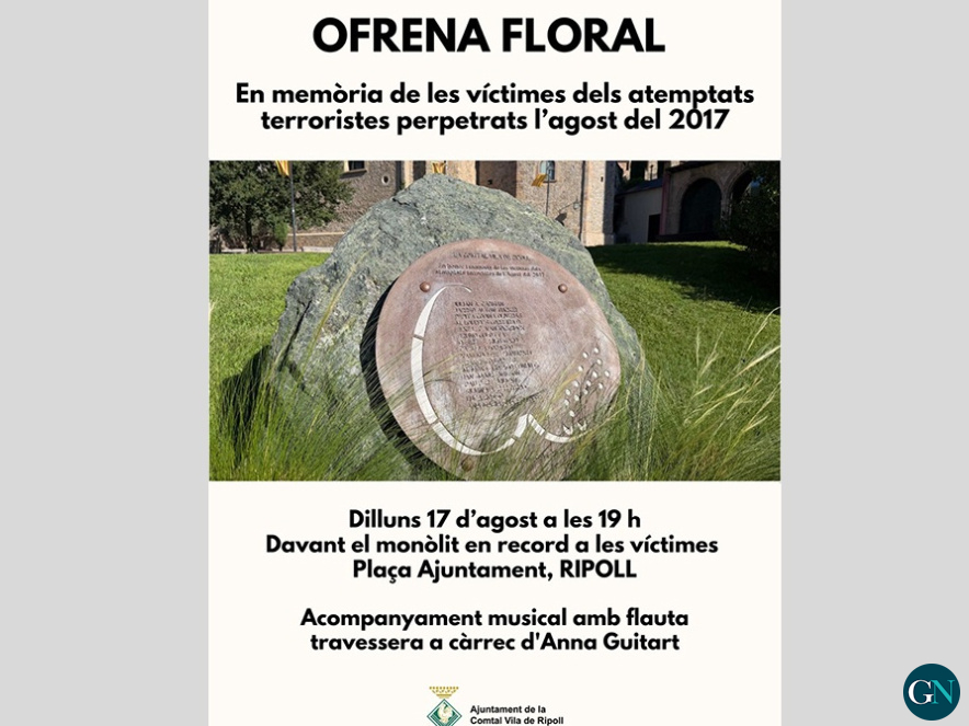 Ofrena floral en record de les víctimes